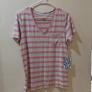 Striped V-Neck T-Shirt